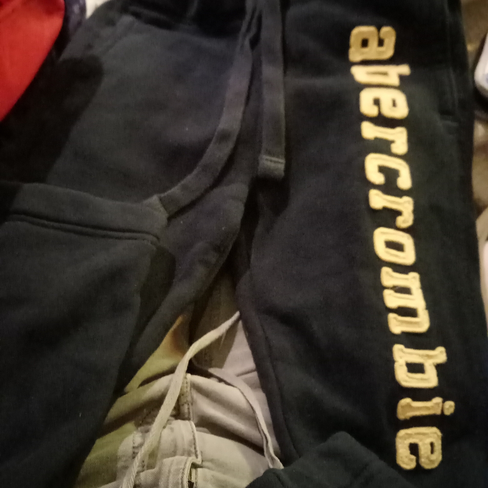 Abercrombie & Fitch Kids Black Joggers with Gold Logo